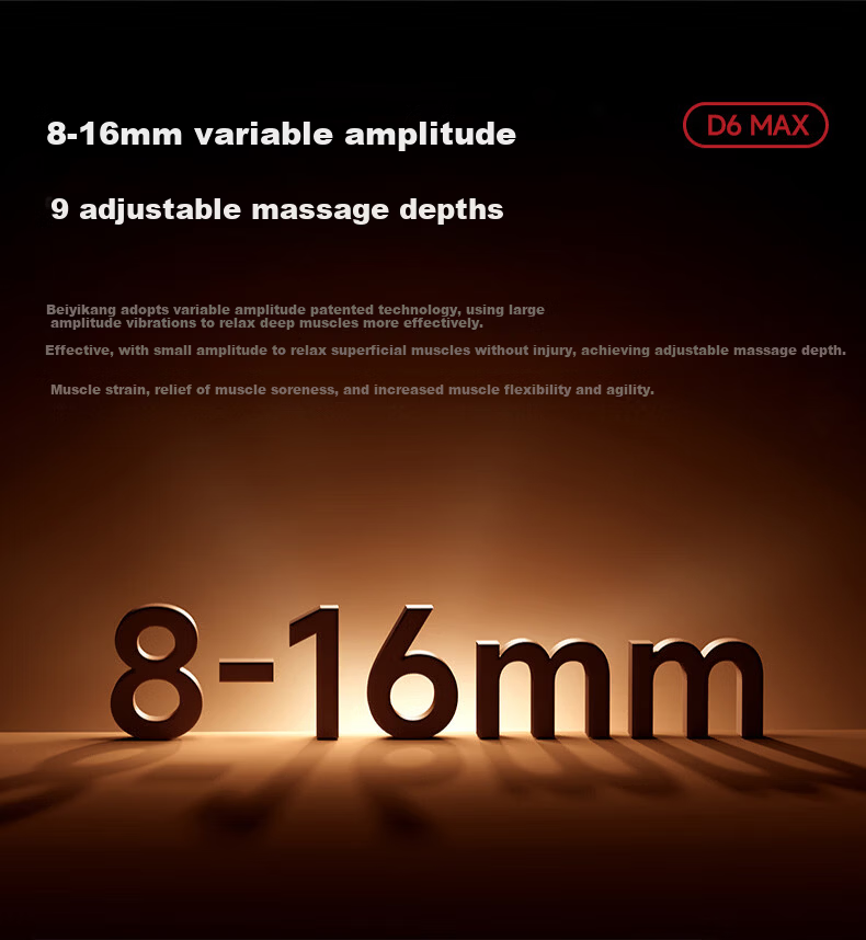 Beoka Professional-Grade Fascia Gun, Adjustable Massage Depth Fitness Recovery Deep Muscle Massage Device, Birthday And Holiday Gift for Men And Women [Gift Box Set] D6-MAX 8
