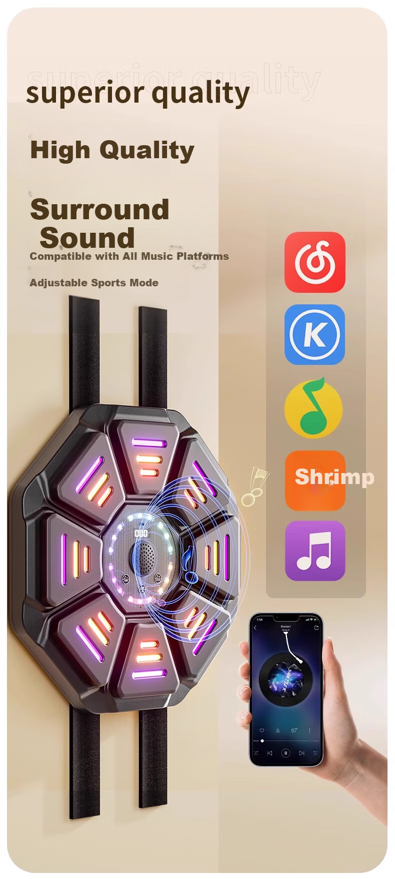 Mi Xiaoshu Smart Music Boxing Machine Wall Target Children's Educational Toy for Boys Students Ages 7-12 Boys Children's Day Birthday Gift 3