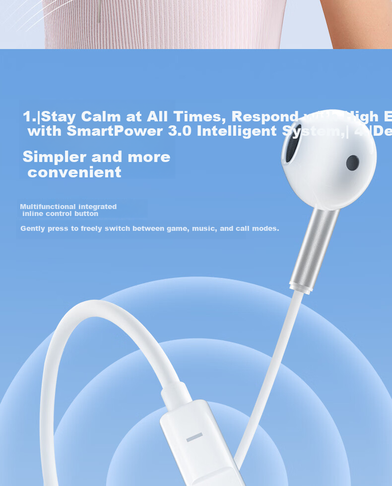 HP 1115 Wired Earphones 3.5mm Half In-Ear with Mic 14.2mm Large Driver HD Sound for Phone PC Tablet Gaming Music Online Classes 15