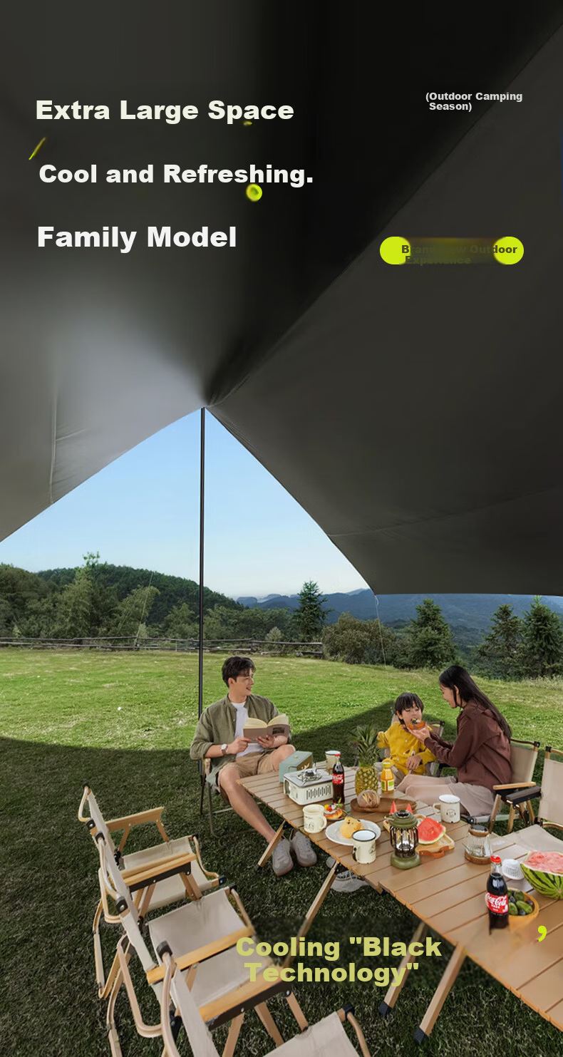 BeiJiLang Thickened Blackout Sunshade Canopy Outdoor Camping Windproof Rainproof Sun Shelter Picnic Tent Large Awning 2