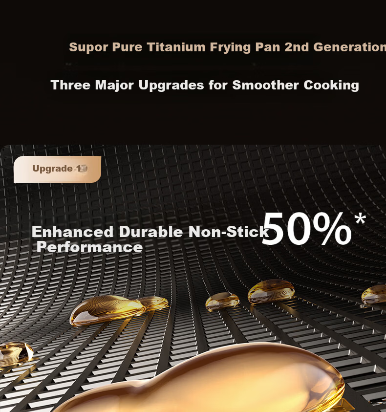 SUPOR Pure Titanium Wok 2nd Generation Non-Coated Healthy Non-Stick Titanium Pan Household Cooking Pot Annual New Release 6