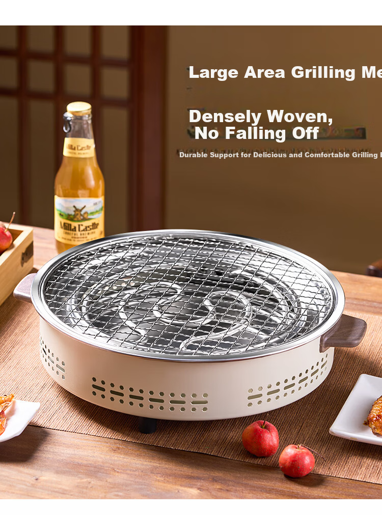 Suncojia Electric Smokeless BBQ Grill Split Grill Pan Non-stick Barbecue Skewer Meat Grill Hot Pot Tea Stove 5