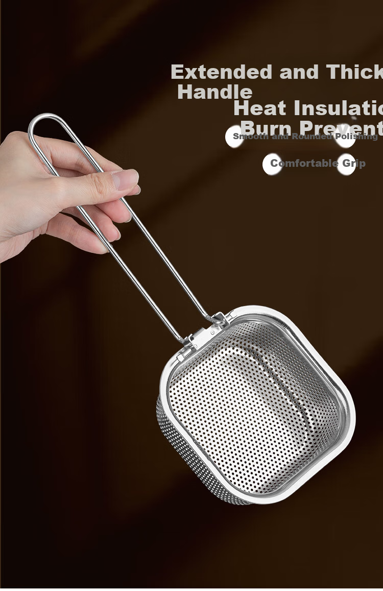 Banwushenghuo 304 Stainless Steel Soup Ladle Hot Pot Spoon Set, Small Soup Ladle, Strainer Spoon, Thickened Long Handle Porridge Spoon, Scoop Spoon, Filter Spoo 7