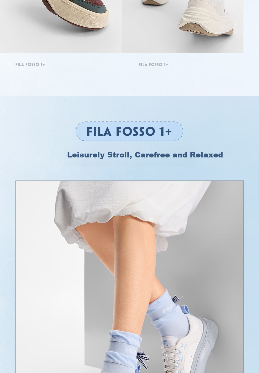 FILA Official Women's Shoes FOSSO 1+ Canvas Shoes 2026 Summer Rock Walking Shoes 1+ Fashion Casual Shoes 13
