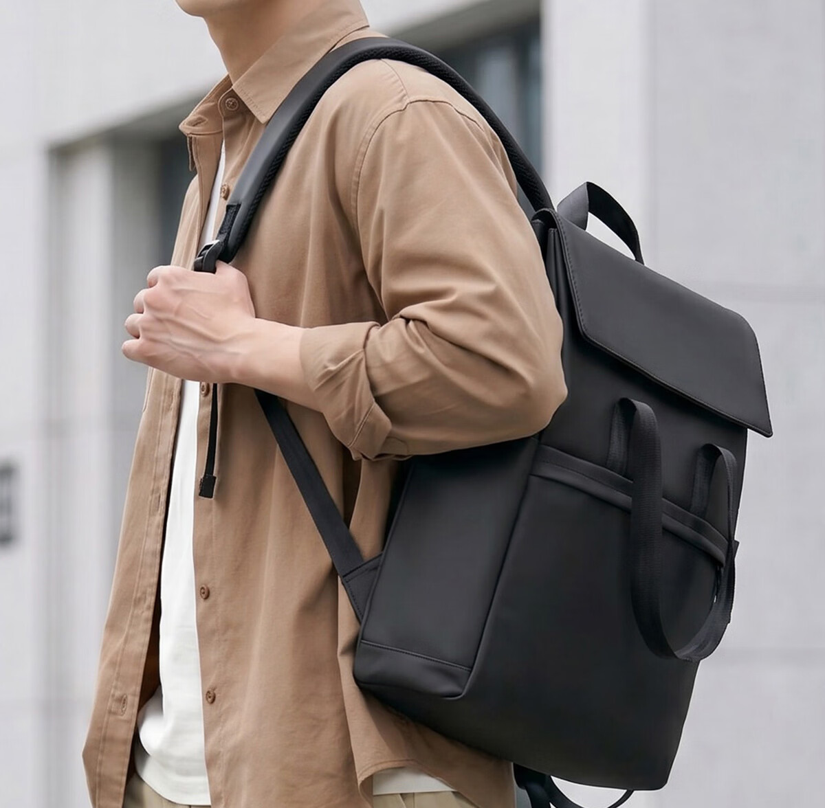 JINSHIWQ 16-inch Laptop Backpack Men City Commuter Lightweight Travel Bag Women Business Briefcase Flap School Bag 19