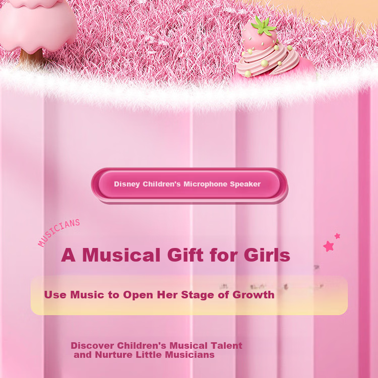 Coolfire 61 Children's Day Gift for Girls High-End Disney Microphone Singing Speaker KTV All-in-One 2026 New Karaoke Birthday Gift for Ages 6-12 Practical 22