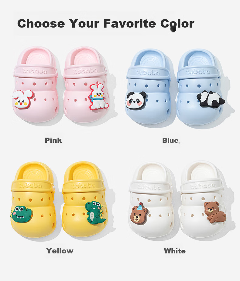 Pig Daddy Children's Slippers 1-3 Years Old Boys Summer Indoor Non-Slip Baby Girls Toddler Clog Shoes Blue Size 18 12