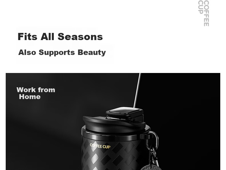 Shijia Insulated Thermos Cup Ice and Heat Preservation Coffee Mug Ceramic Liner Portable High-Value Dual-Use Cup for Men and Women 20