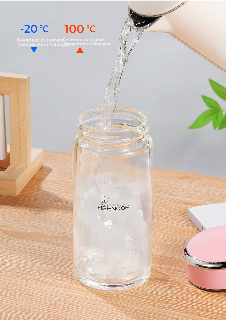Heenoor Single-Layer Glass Cup, 2026 New Floral Tea Cup, Transparent High-Value Water Cup for Women, Home Portable Tea Infuser Mug 6
