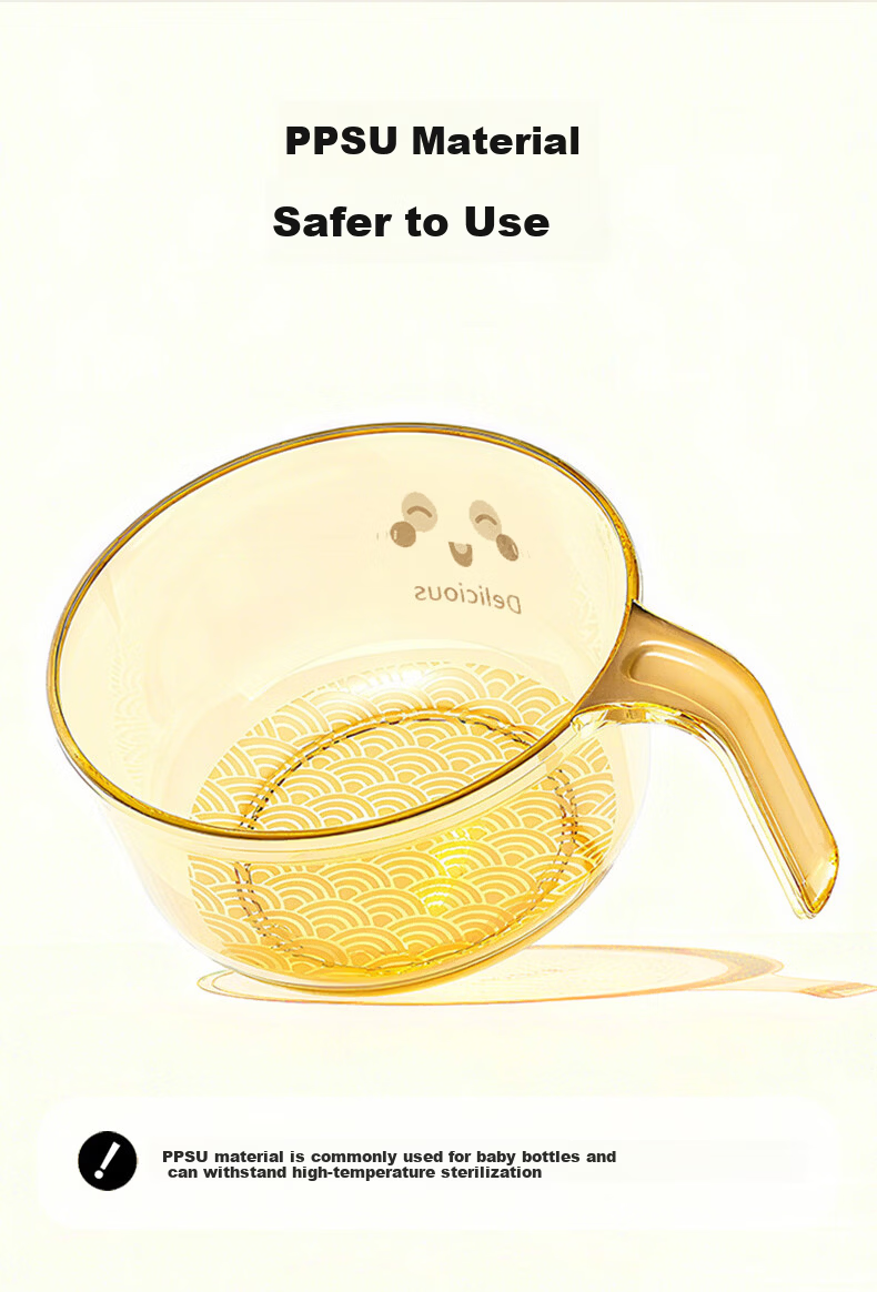 Baoshi PPSU Baby Feeding Bowl Newborn Water and Milk Feeding Baby Grinding Bowl Rice Cereal Bowl and Spoon Tableware 2
