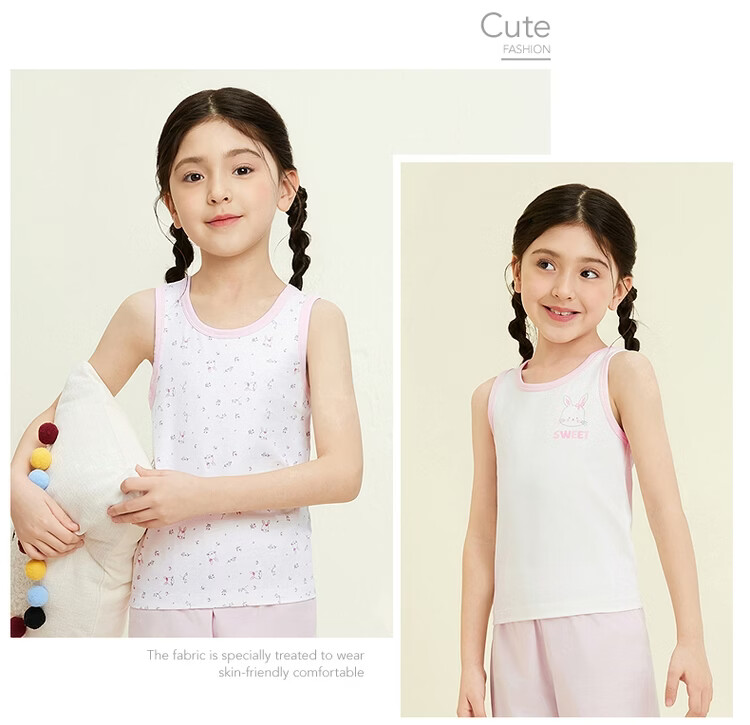 Threegun Kids 3-Pack A-Class Stretch Cotton Sleeveless Undershirts for Boys and Girls 39075A1 24
