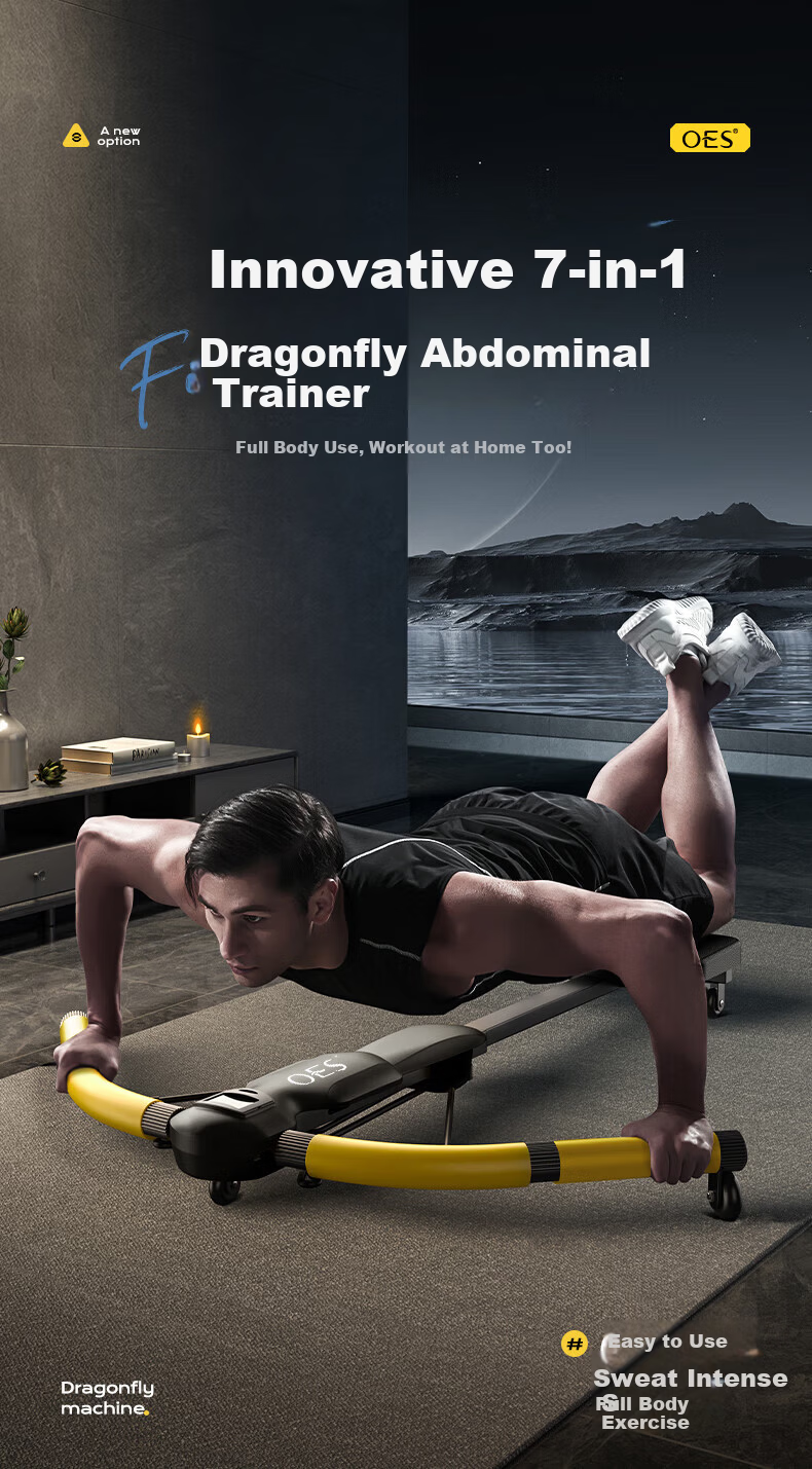 OES Ab Wheel Dragonfly Machine Fat Burning Abdominal Muscle Trainer Automatic Rebound Ab Roller Home Fitness Equipment 1
