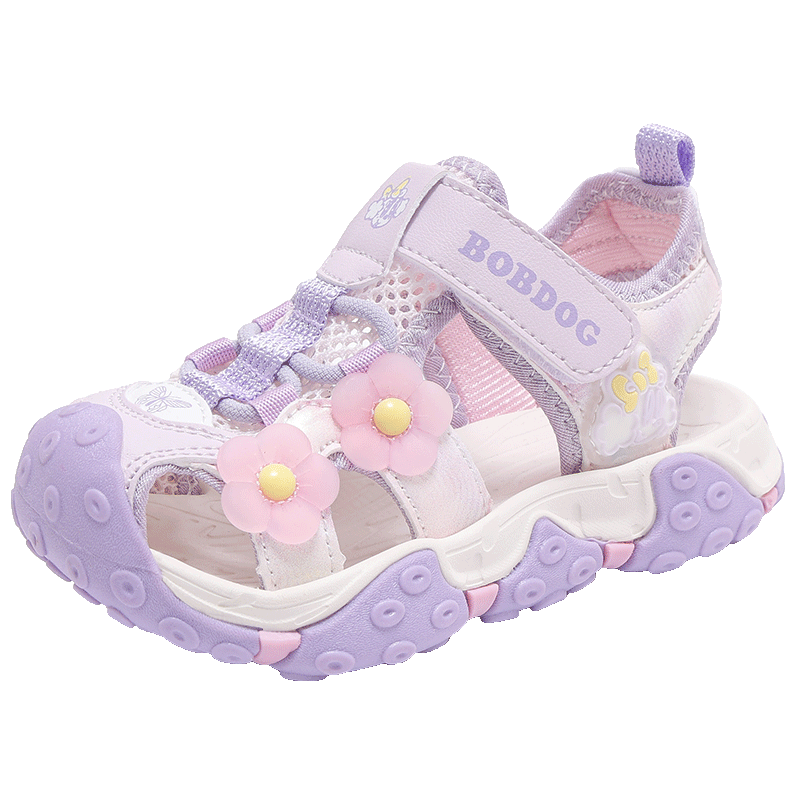 BOBDOG Girls' Summer Closed-Toe Children's Sandals Soft Sole Breathable Beach Shoes 105542031 Candy Purple Size 29