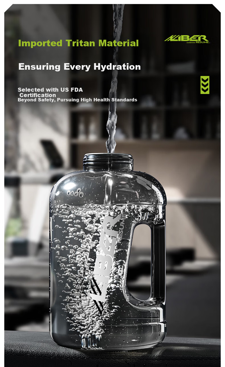 Chuida Huang Sports Fitness Ton-ton Large Capacity Plastic Cup Water Bottle Tritan Graduated Straw Outdoor Sports Water Bottle 4