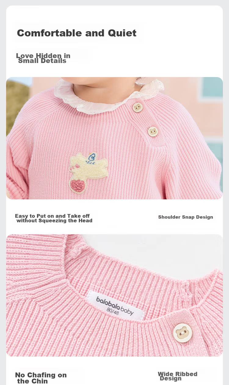 BALABALA Children's Clothing, Kids' Sweater, Boys' Knitwear, Girls' Inner Wear, 2025 Autumn Collection, Loose-Fitting Versatile Style, 209325103202 9