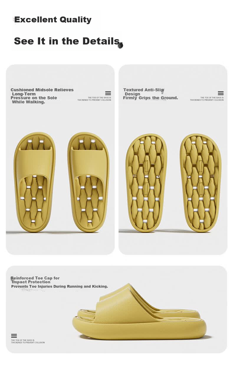Guoluofi Bathroom Slippers Men Quick-Dry Water-Draining Indoor Shower Non-Slip Couple Summer Yellow Size 40-41 8