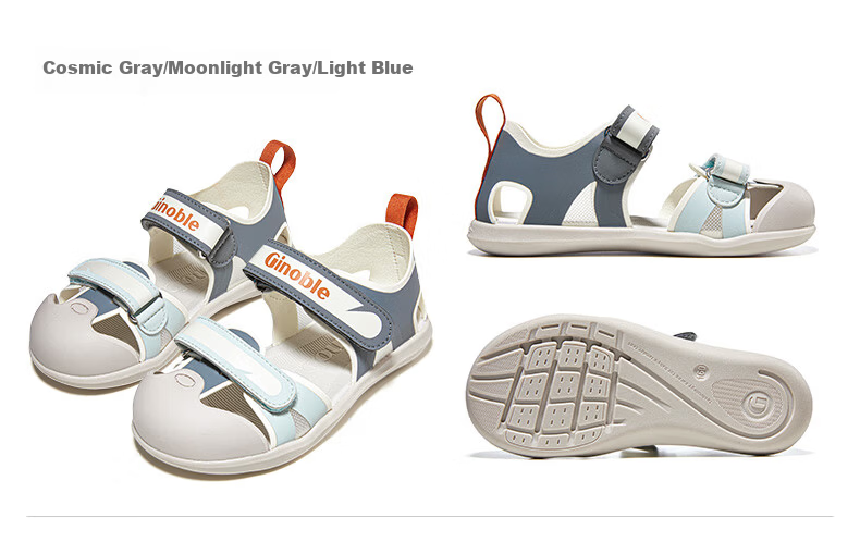 Ginoble Children's Sandals Summer 2025 Toddler Boys and Girls Walking Shoes Functional Shoes GW1750 Ivory White Size 18 Months-5 Years 9