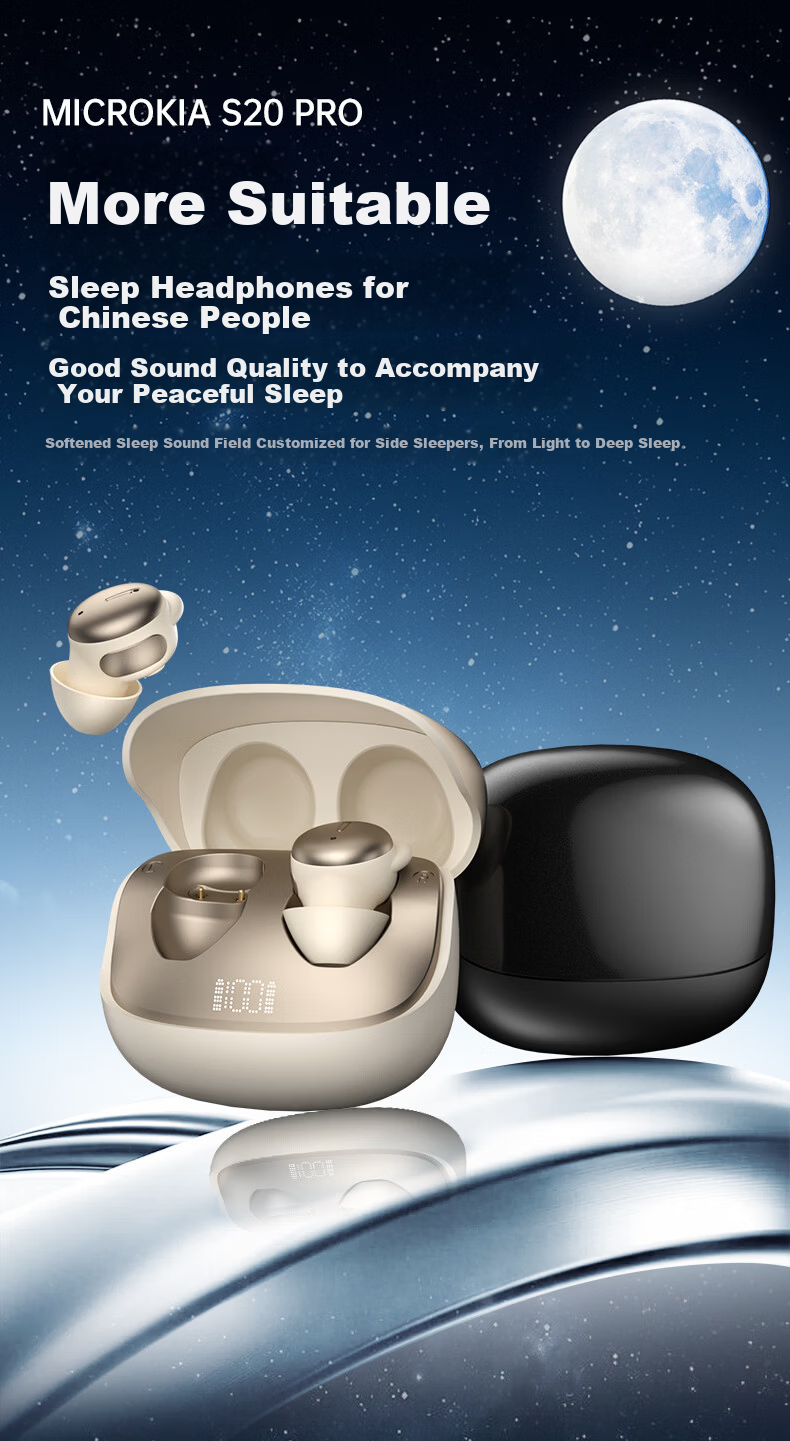 MICROKIA [2026 New Berlin Sound] Sleep Headphones, Bluetooth Active Noise Cancellation, In-Ear for Side Sleeping, Ear-Comfortable, Noise-Blocking, Specially Designed for Sleeping, ASMR Sleep Aid, High-Quality Audio Music 2