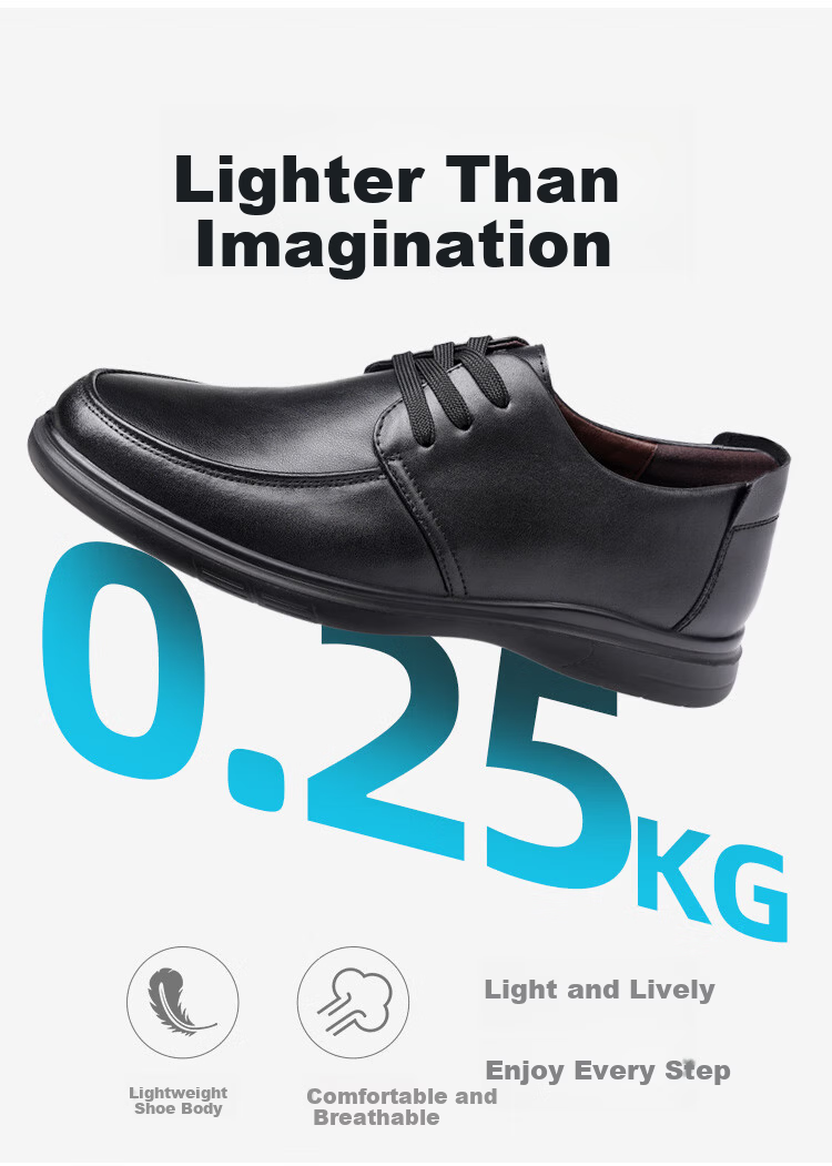 Hengyuanxiang Men's Business Casual Lace-up Derby Dress Work Commuter Shoes XB830320 Black Size 40 7