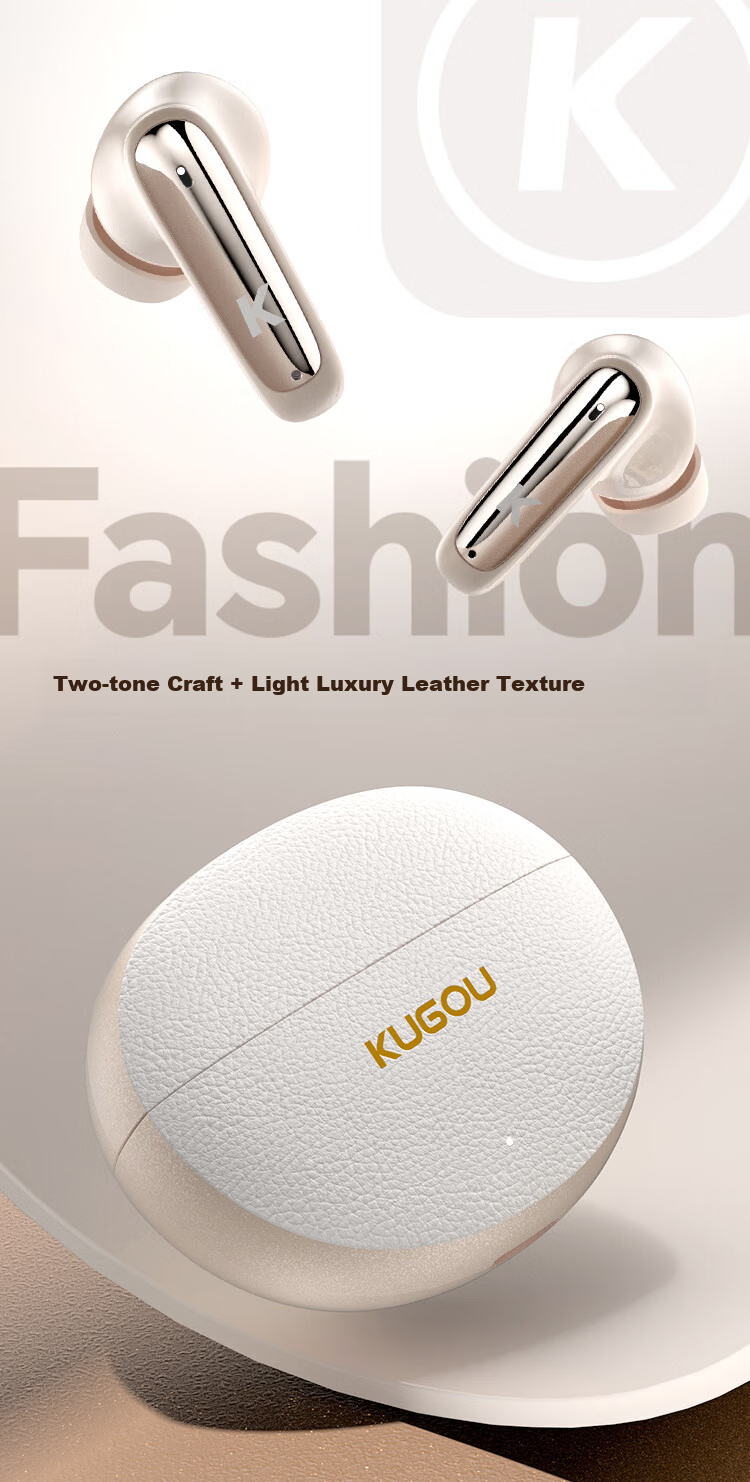 KUGOU M58 True Wireless In-Ear Bluetooth 6.0 Earphones with 4-Mic Call Noise Cancellation, Long Battery Life, Low Latency for Music, Gaming, Sports, Compatible with Huawei, Xiaomi, Oppo 5