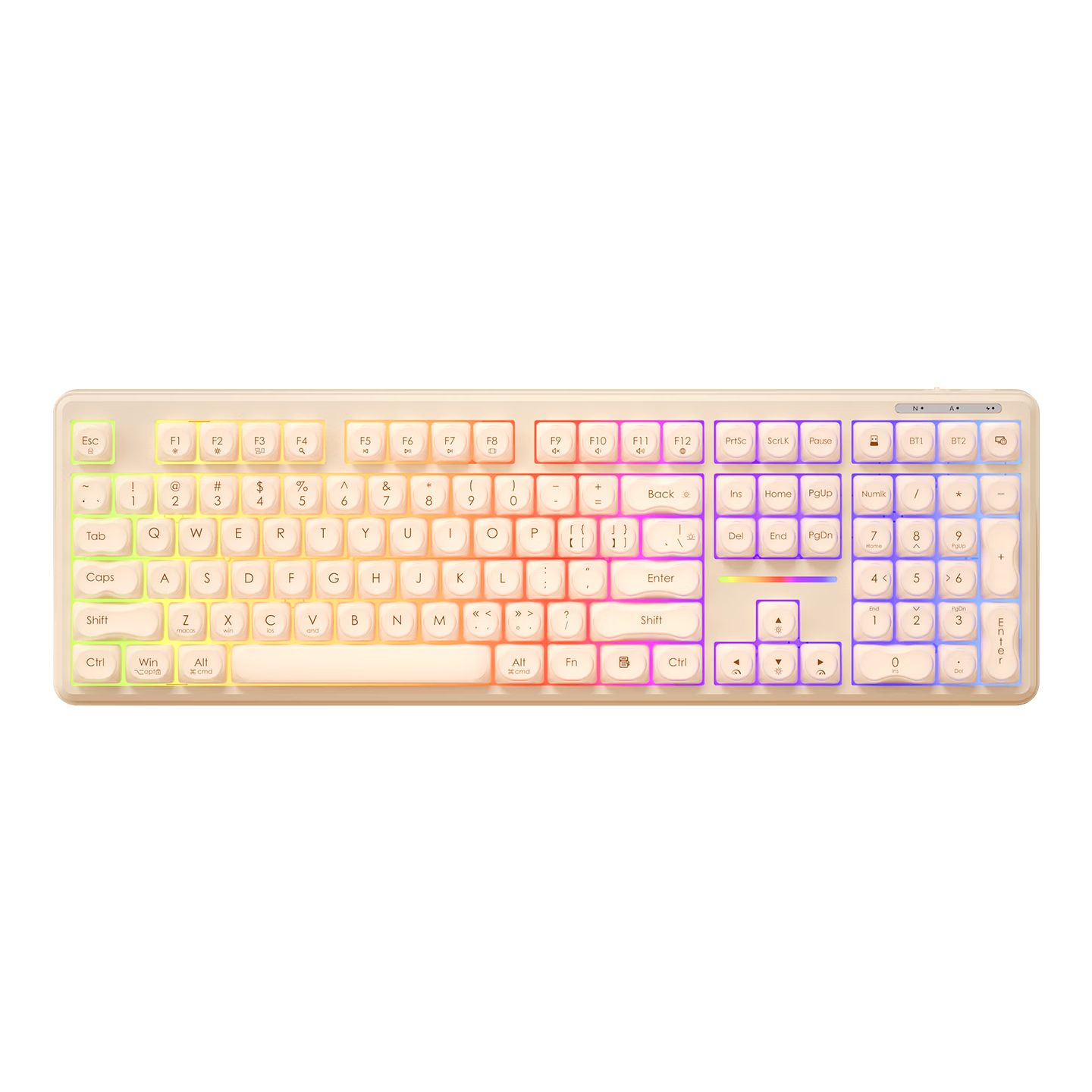 B.O.W Hangshi K108 Foundation Liquid Wired Keyboard RGB Light High-Value Round Keycap Unisex Laptop Office Universal Typing Silent Foundation Liquid