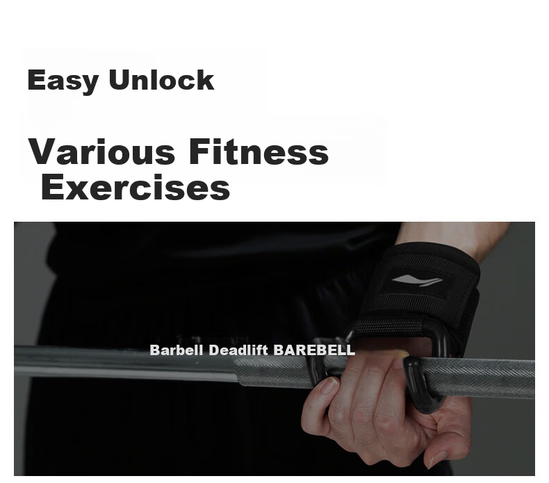 Li-Ning Pull-Up Assist Hook with Two Wrist Straps, Gym Fitness Hanging Barbell Deadlift Support Belt 7