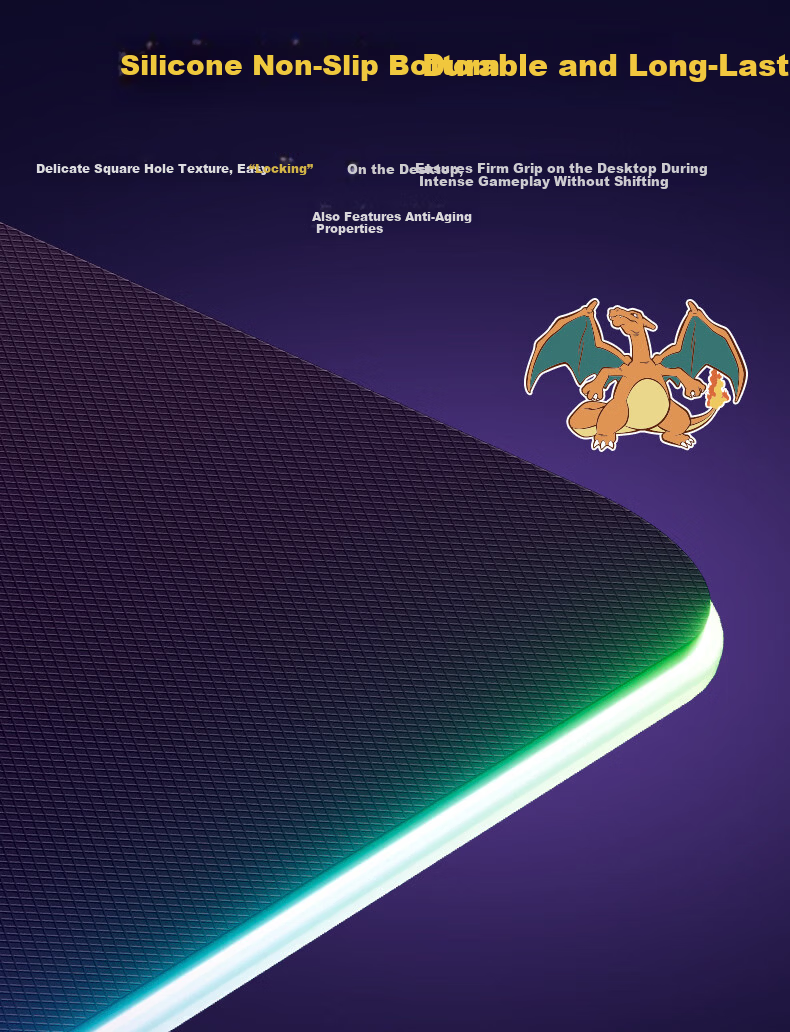 CHERRY Large Gaming Mouse Pad, E-Sports Mouse Pad, Pikachu Mouse Pad, Computer Desk Mat, IP Collaboration, 480*400*4mm 8