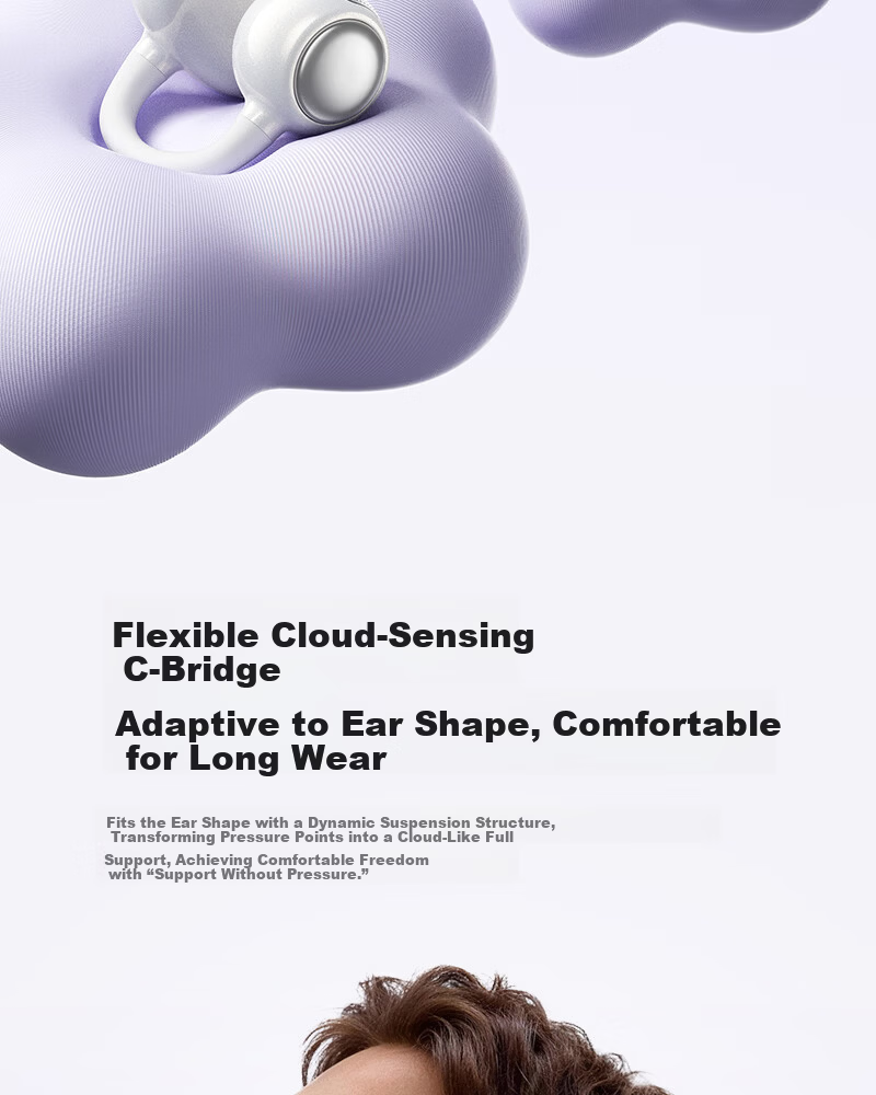 Yinbeiqi New ClipAir Wireless Bluetooth Earphones AI Translation Clip-On Bone Conduction Open-Ear Sports Earhooks for Apple Huawei 16