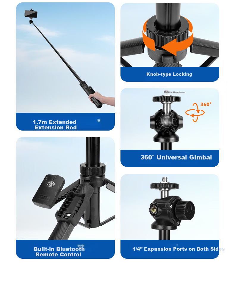 YUNTENG Mini Extension Rod Tripod for DJI Pocket 4/3 Stand Desktop Pocket Feiyu Action Camera Handheld Mobile Remote Control Selfie Stick Tripod 3