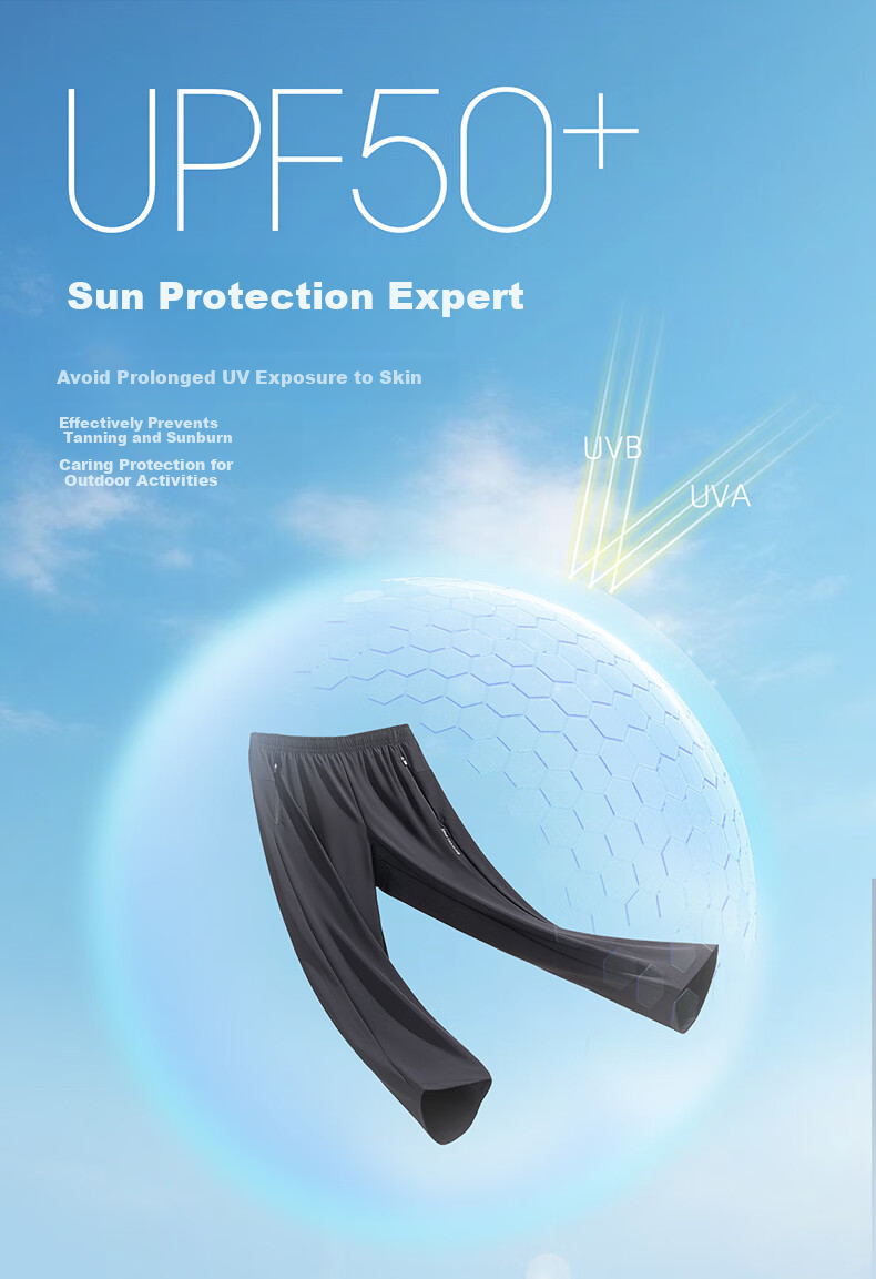 ERKE Knitted Capri Pants, Summer Ice-Cool Sun Protection Trousers, Straight-Leg Outdoor Casual Pants for Men, UPF50+ Versatile Sports Long Pants 7