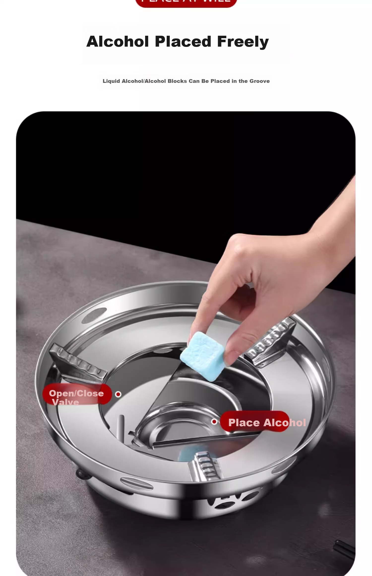 Deming Windproof Alcohol Stove for Dry Pot, Household Small Hot Pot Stove, New Commercial Stainless Steel Pot Base 9