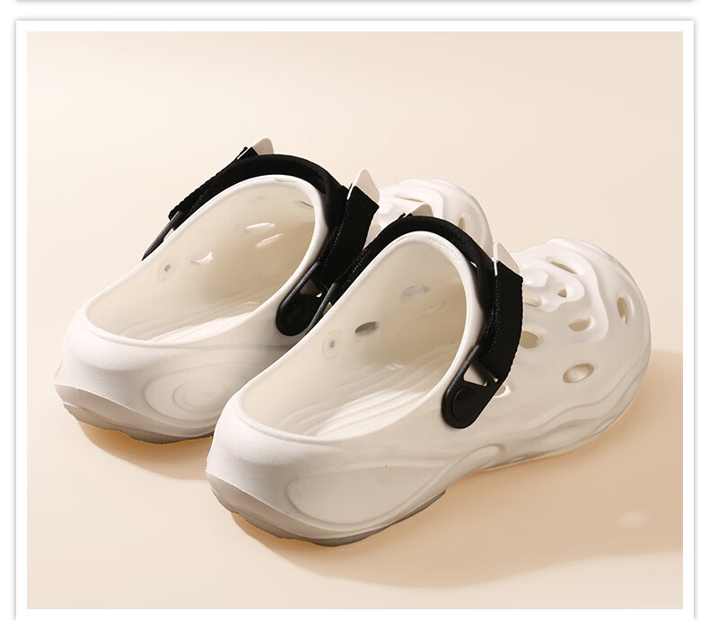 BAIHOU White Monkey Men's Summer Hollow Out Shoes Thick Sole Outdoor Sandals Men's Beach Shoes D-08 White Size 38-39 18
