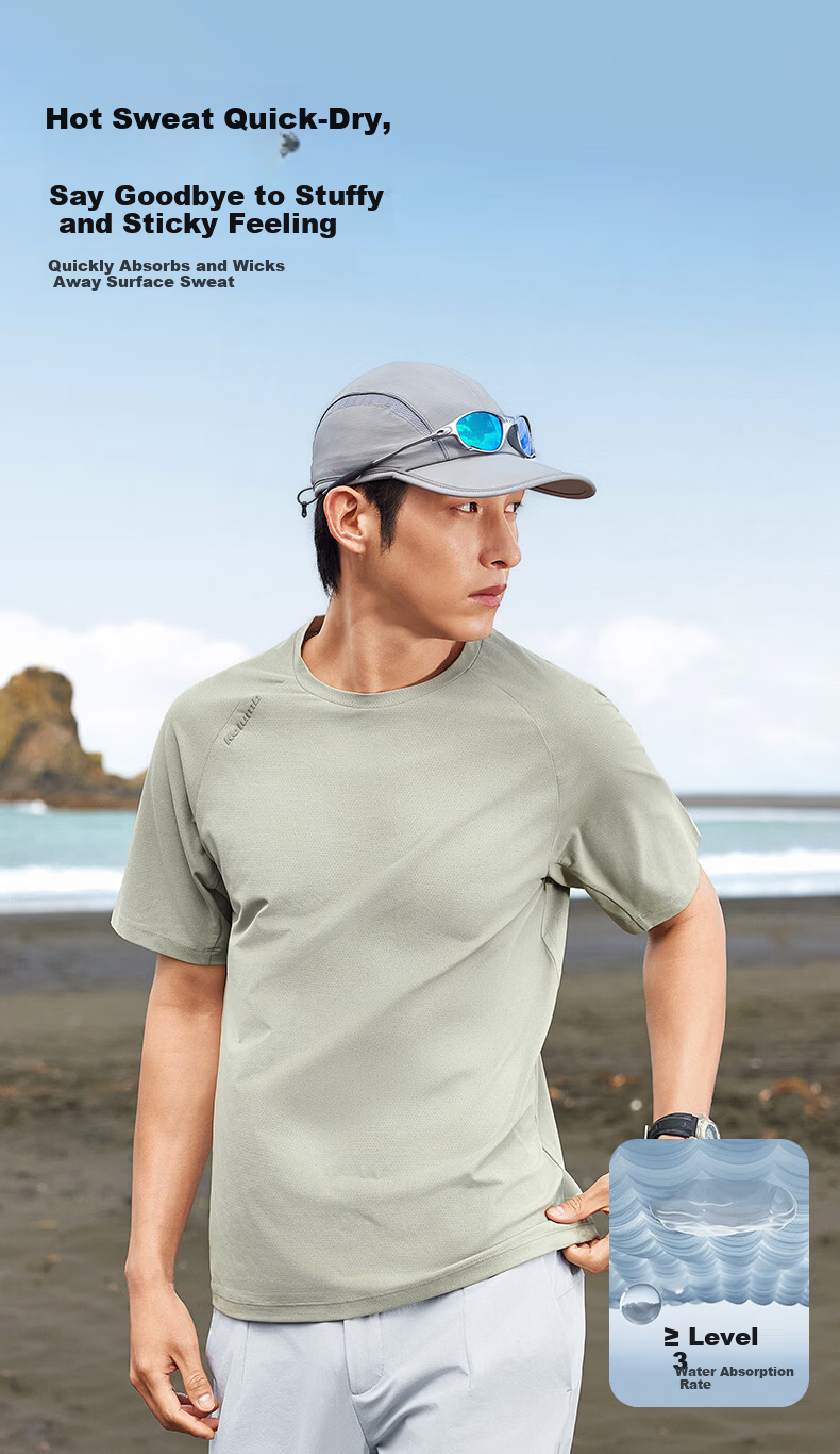 Kolumb Moisture-Wicking Quick-Dry Hollow Jacquard Crew Neck Short Sleeve Nylon Spandex Commuting Running T-Shirt Frost Gray XL 5