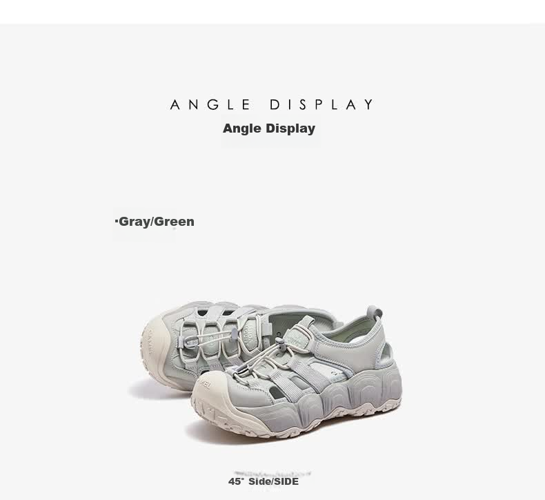 CAMEL Bamboo Stream Cute Hole Shoes Women Panda Collaboration Outdoor Breathable Sports Sandals L26M202035 Beige/Gray 37 28