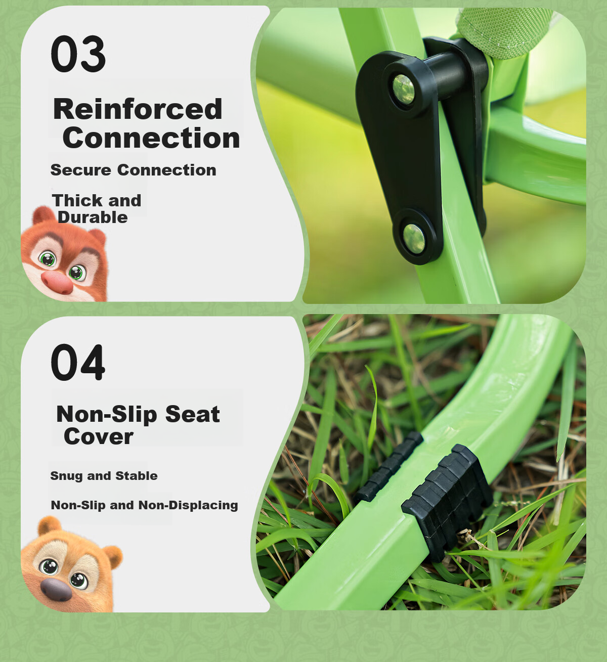 CAMEL × Boonie Bears Outdoor Folding Chair Portable Picnic Beach Camping Chair 20