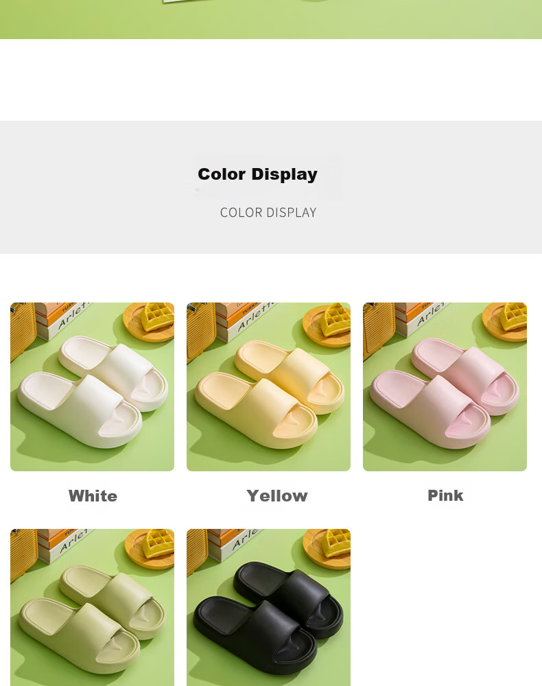XGGC Summer Kids Slip-On Sandals Parent-Child Indoor Home Thick Sole Non-Slip Bath Boys Girls Outdoor Yellow Size 38-39 3