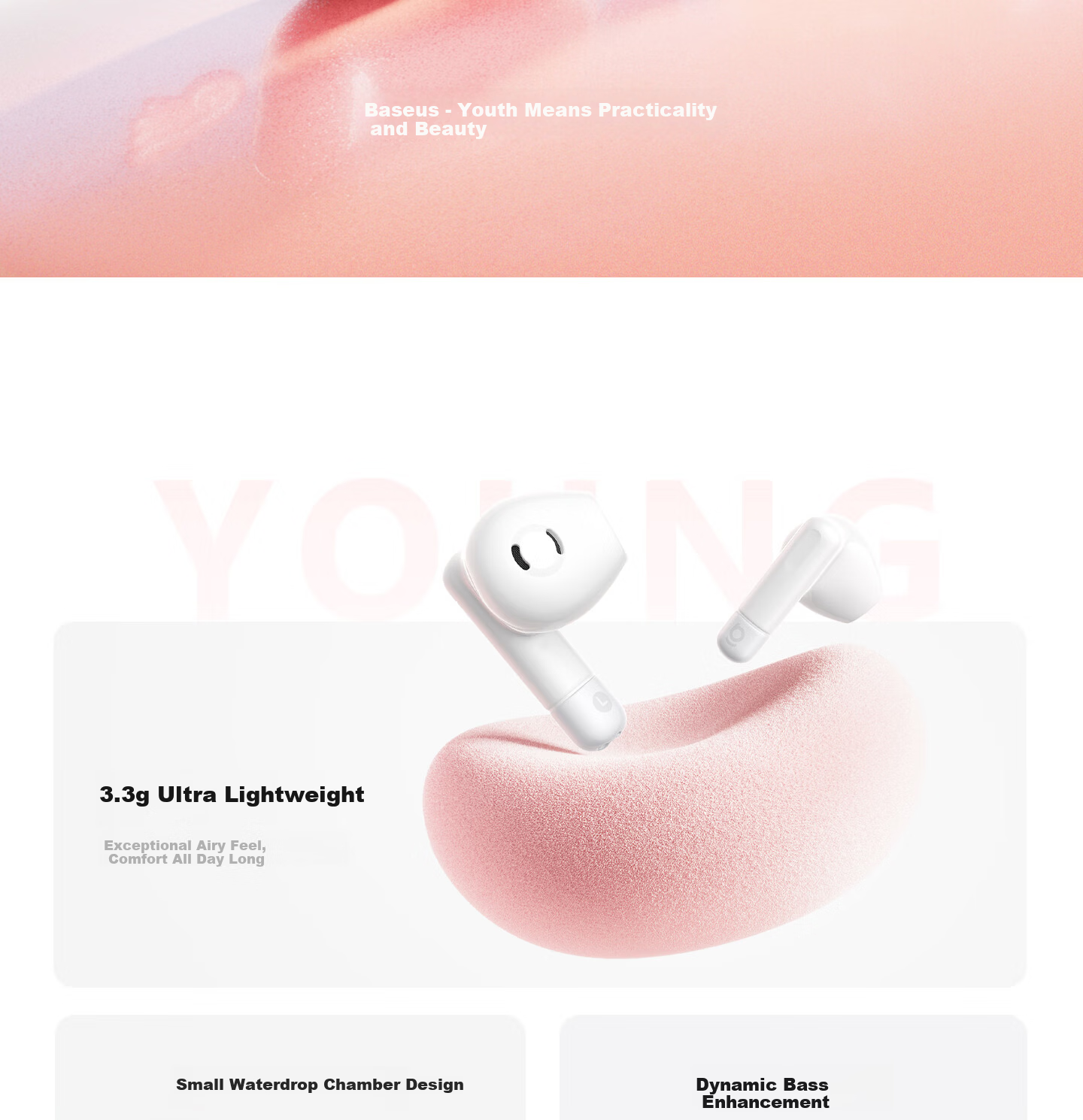 Baseus TWS1 Semi In-Ear True Wireless Earbuds Comfortable Bluetooth Earphones Low Latency for Apple Huawei Vivo Honor Phones 3