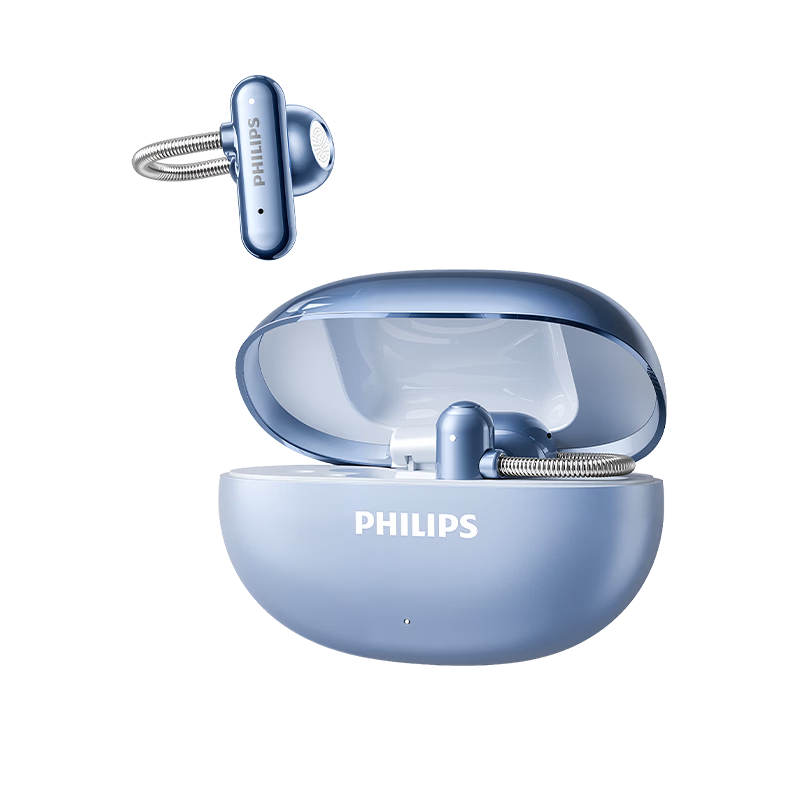 PHILIPS 2026 Latest Model Exclusive Launch Bluetooth Clip-On Bone Conduction Open-Ear Wireless Sports Earphones Long Battery Life TAQ2920 Blue