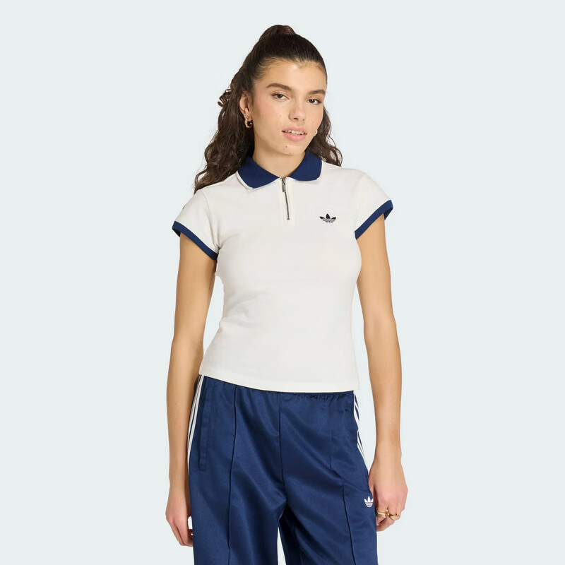 Adidas Originals Women's RIB POLO TEE Short Sleeve Polo KS7357 White S 2