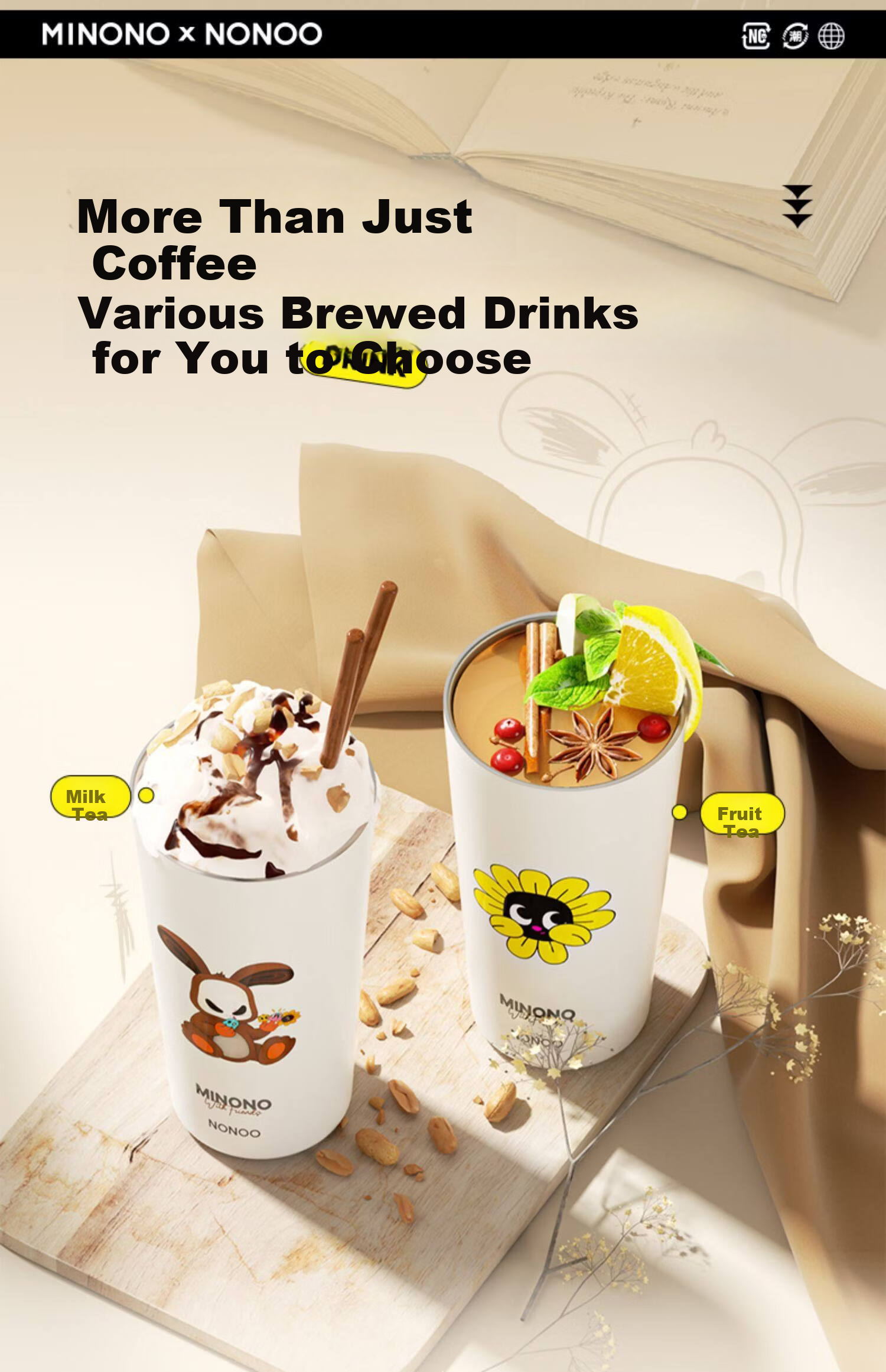 HAERS Straw Insulated Coffee Cup Cute Portable Office Car Water Bottle Yellow 500ml 13