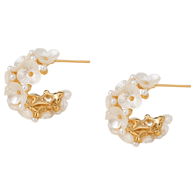 AJIDOU Earrings, Fashionable And Elegant Floral Earrings, Retro Ear Jewelry, Elegant And High-End Gift, Suitable for Girlfriend, Mid-Autumn Festival