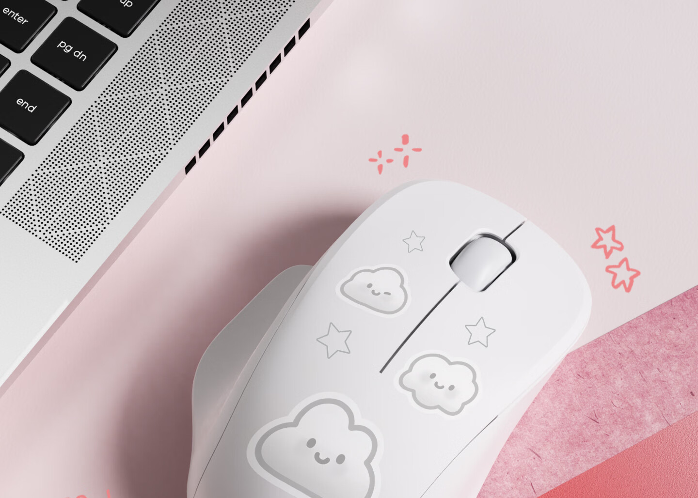 HP Wireless Bluetooth Silent Dual-Mode Cute Design Mouse Office Meeting Drawing Learning Gaming Laptop Ergonomic USB Mouse for Men and Women 12