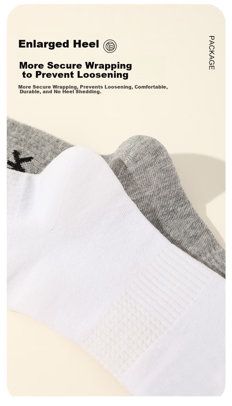 PEAK Men's Sports Socks Summer Running Basketball Sweat-Absorbing Odor-Resistant Breathable Cotton Mid-Calf Socks 6 Pairs Set 4
