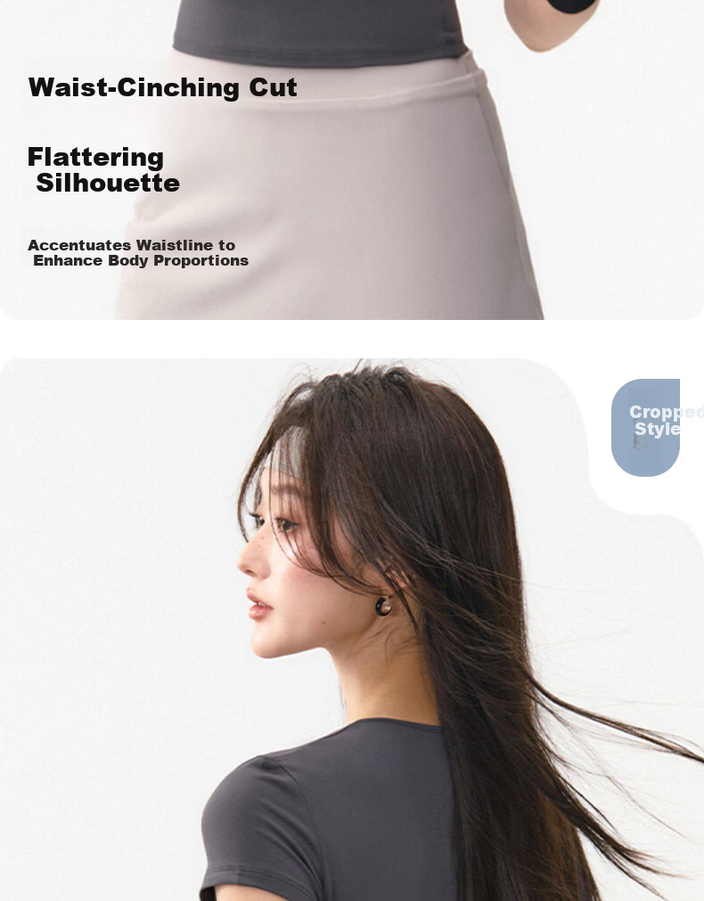 XUEXIMAN Women's Spring Summer Yoga Short Sleeve Quick-Dry High Elastic Slim Pilates Training Fitness T-Shirt 7