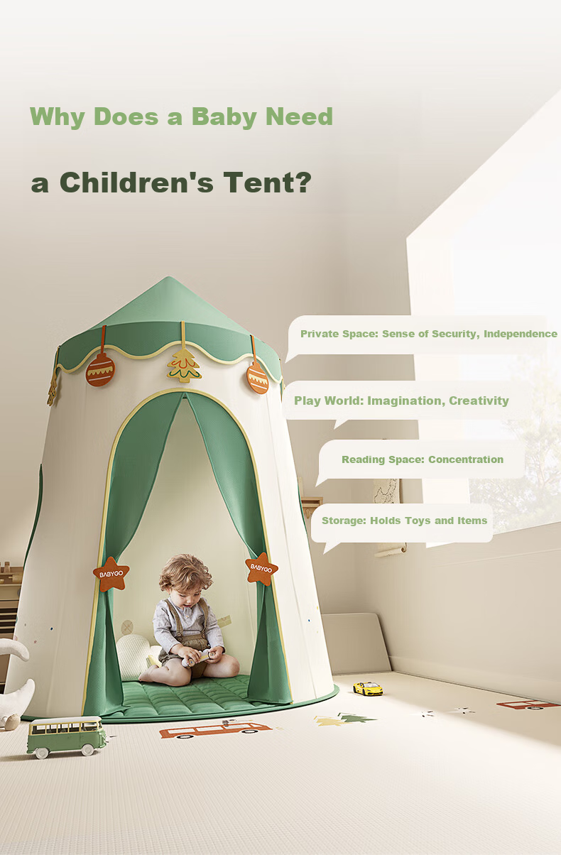 BG-BABYGO Kids Indoor Tent Playhouse Princess House Baby Outdoor Camping Small House Boys Girls Birthday First Year Gift 3