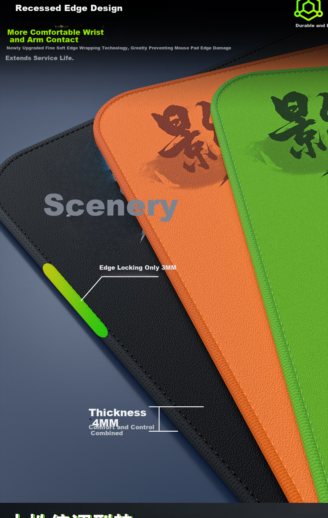 Saifeiyan [Shadow] Gaming Mouse Pad Rough Texture Neutral Control Pad Apex/CSGO/FPS Gaming Mat Shadow - Flame Red Rough Surface 480x400x4mm 5