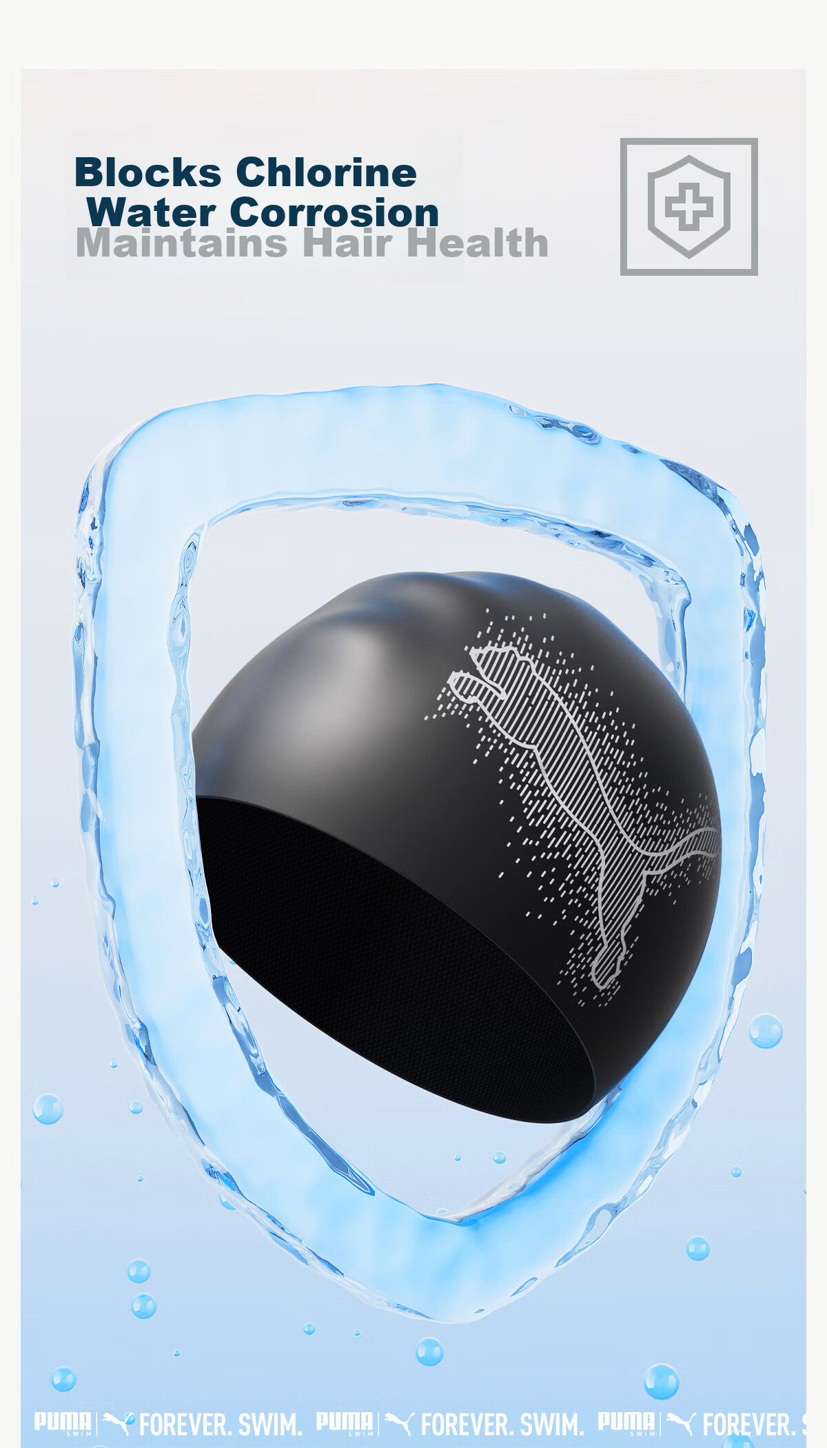 PUMA Silicone Swim Cap Professional Waterproof Non-Slip High Elasticity Comfortable Unisex Adult Training Swimming Cap Extra Large 5