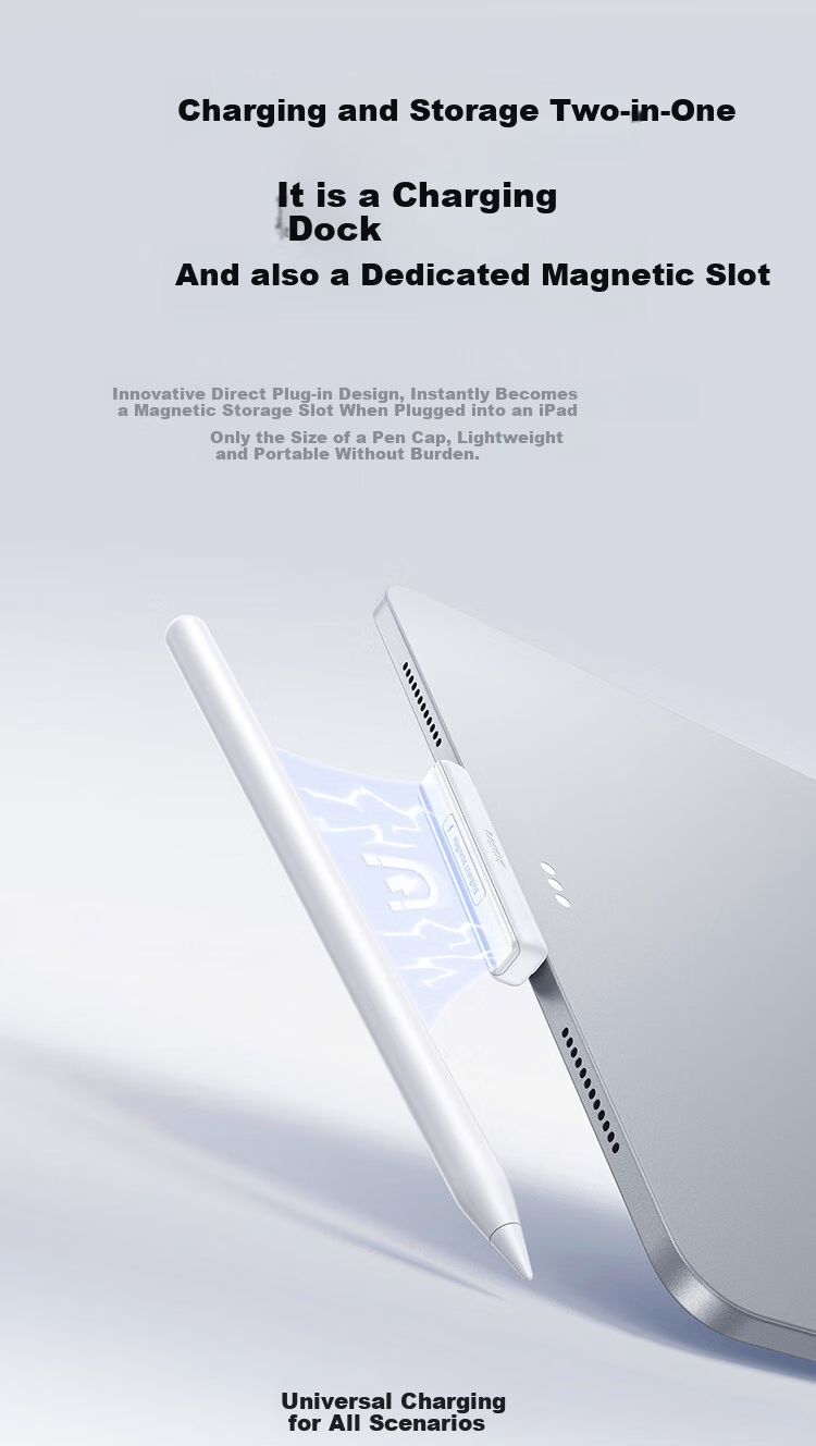 Baseus Capacitive Stylus Pen iPad Touch Pen [Magnetic Bluetooth High-End Set] Compatible with iPad Pro/Air 8/Mini 7/iPad 11 Tablet Touchscreen Stylus Apple Pencil 8