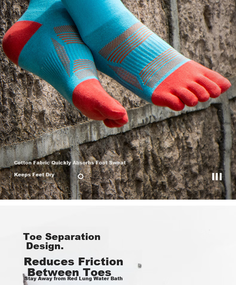 Riels Sports Five-Toe Socks Trail Running Professional Socks Unisex Hiking Breathable Sweat-Absorbing Mid-Calf Cotton Socks 8