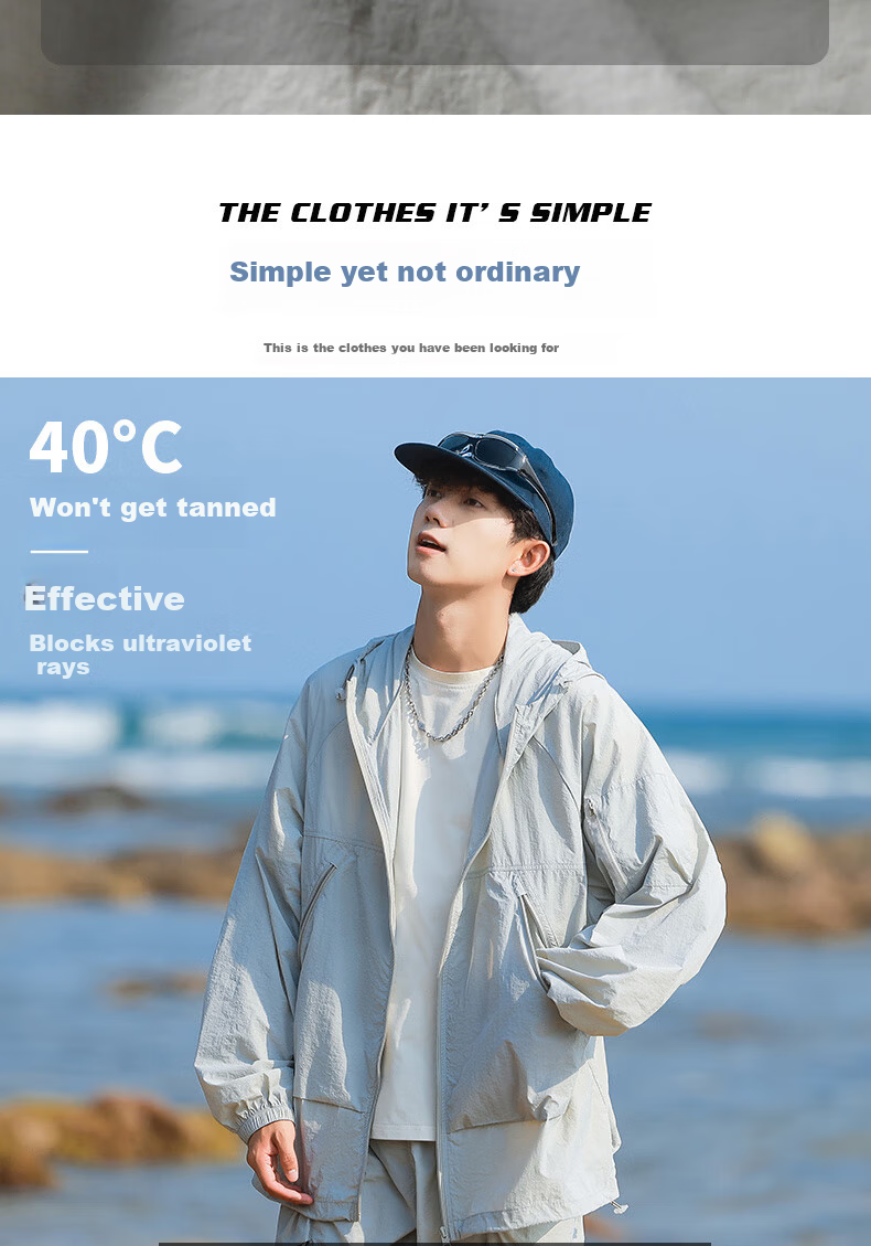 LangSha Men's Sunscreen Jacket Original Yarn Ice Silk Spring Summer UV Protection Ultra-Thin Breathable Outdoor Skin Jacket Fishing Coat 7